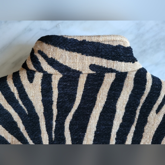 Black and Tan Blazer with Zebra Print - Picture 4 of 7